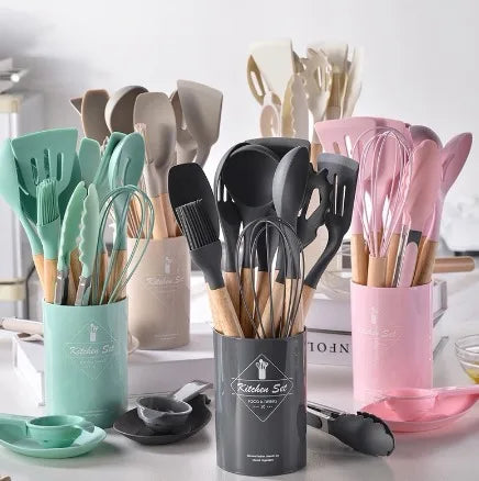 Kit de Utensílios de Cozinha em Silicone